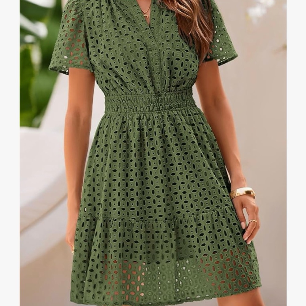 Green Eyelet women’s Dress